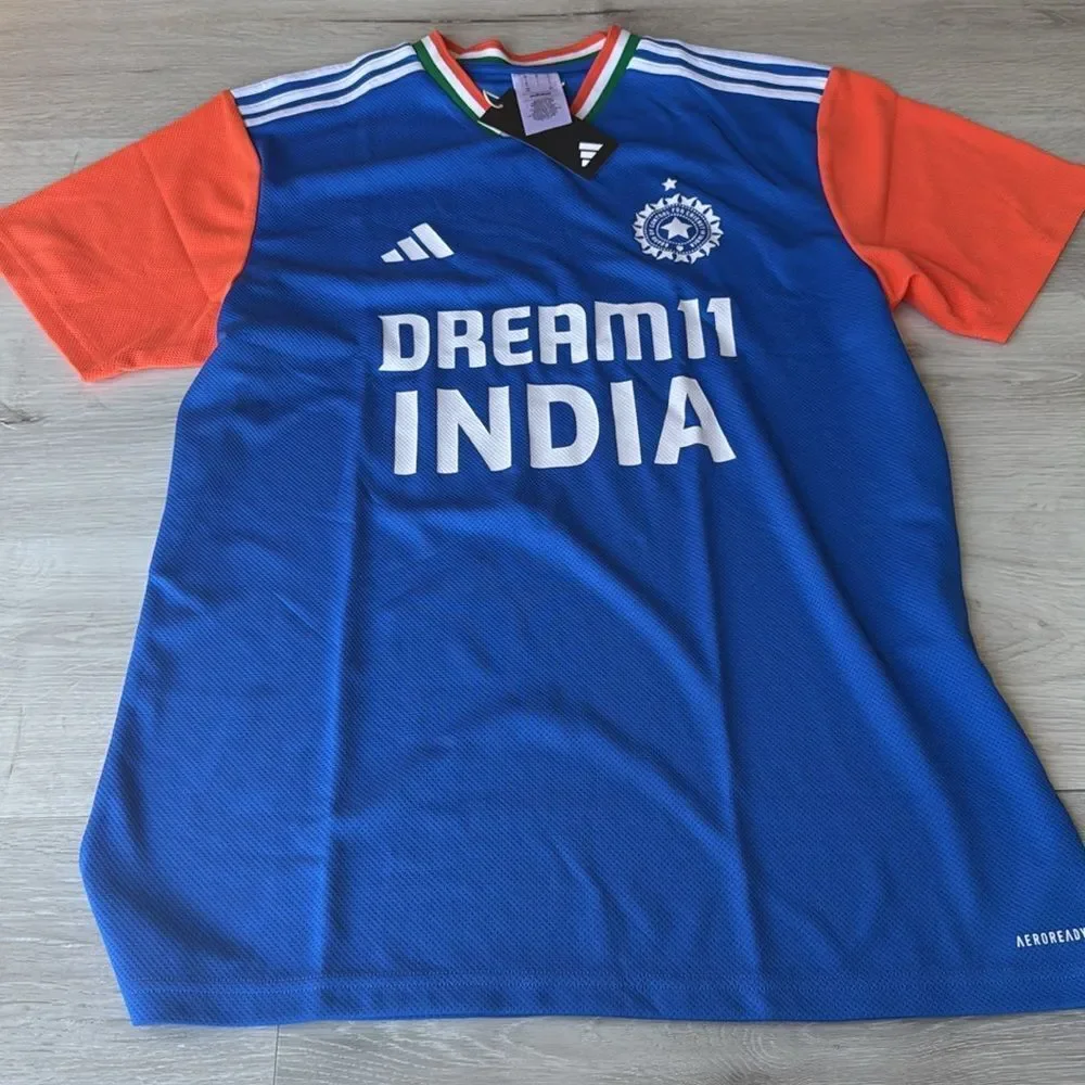 Adidas India T20 - Fan Jersey size Large Blue NWT in‎ packaging